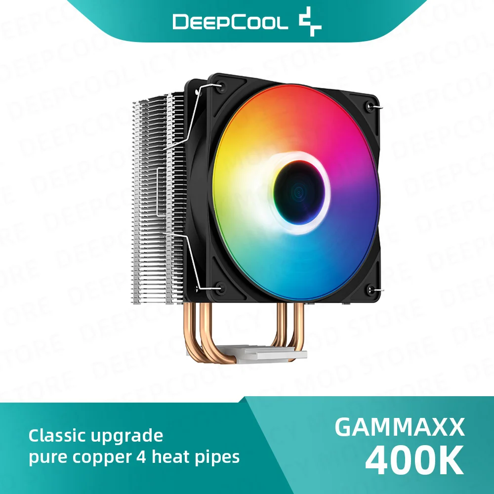 

DeepCool GAMMAXX 400K 4 heatpipe CPU Air Cooler With 12cm PWM Computer Fan 5V A-RGB CPU Cooling Radiator for LGA1700/1200/1151