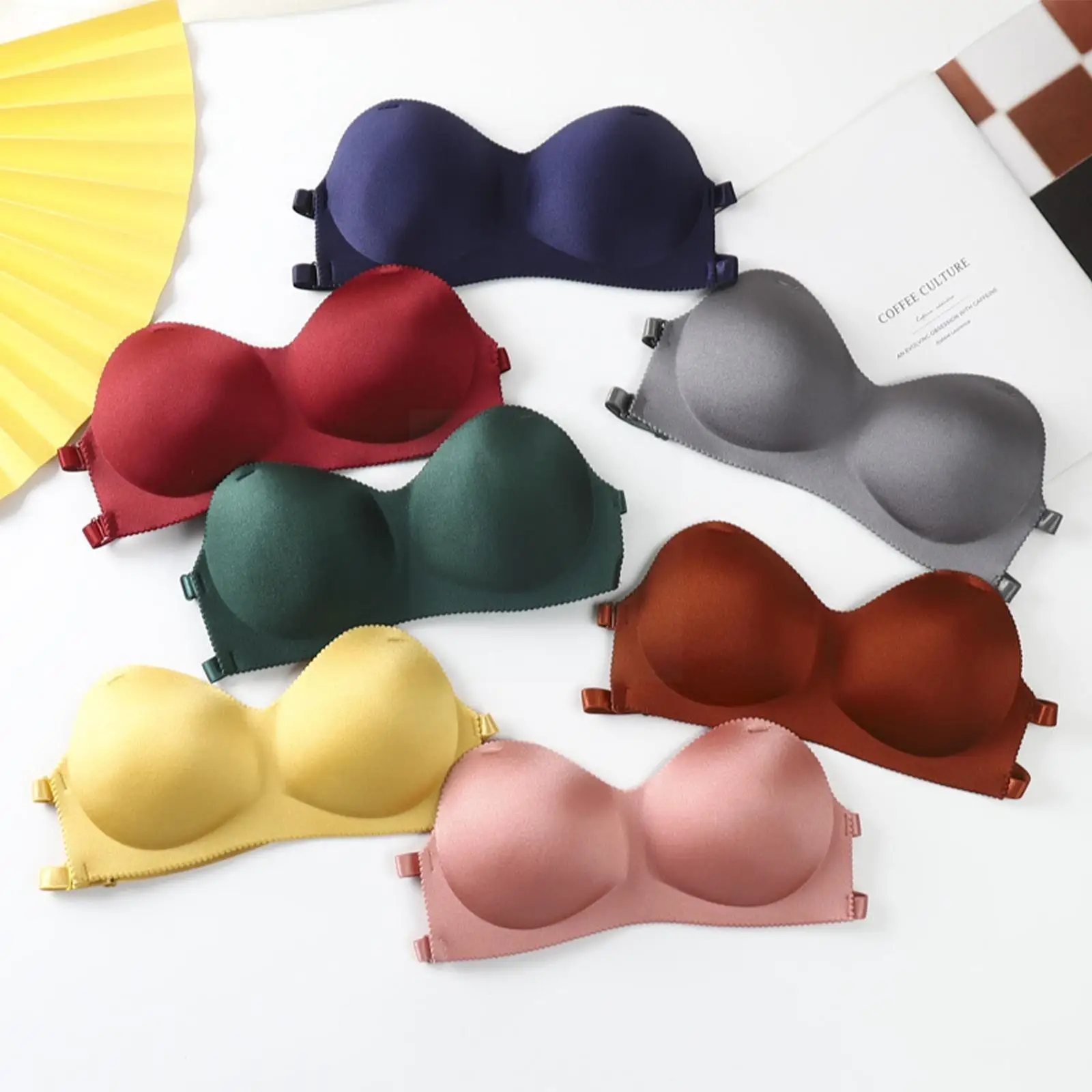 

Women's Push-up Bra With Open Back Underwire ABC Cup Bra Strapless F5F0