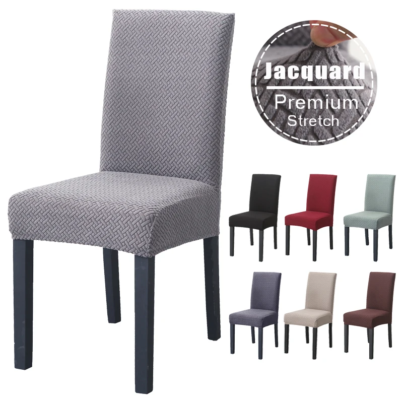

1/2/4/6 шт. толстый жаккардовый чехол для обеденного стула, простой эластичный стрейч для свадьбы, отеля, банкета, сиденья, домашний декор
