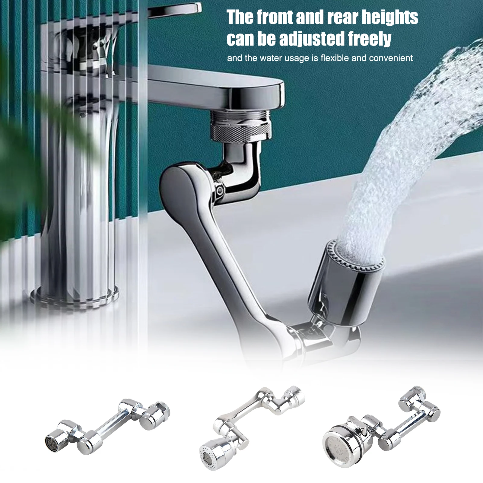 

Universal 1080 Rotatable Faucet Aerator Extender Plastic Splash Filter Faucets Bubbler Nozzle Robotic Arm for Kitchen Bathroom