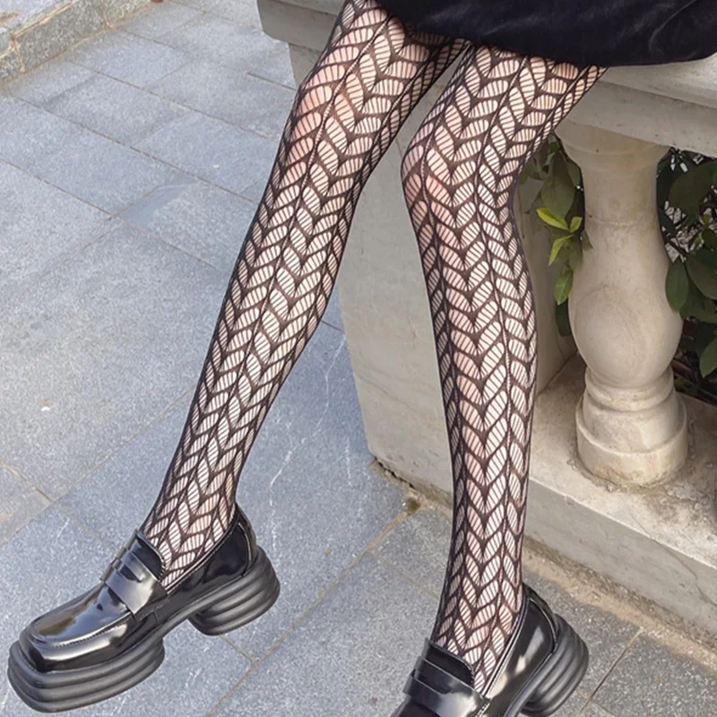 

Новые женские ажурные колготки Харадзюку, летние сетчатые жаккардовые колготки, милые ажурные тонкие Чулочные изделия, чулки