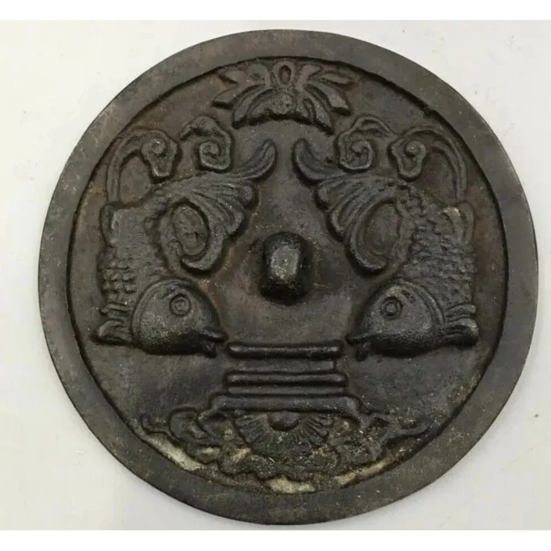 

Collect Ancient Chinese Bronze Ware Dynasty double fish Copper Mirror