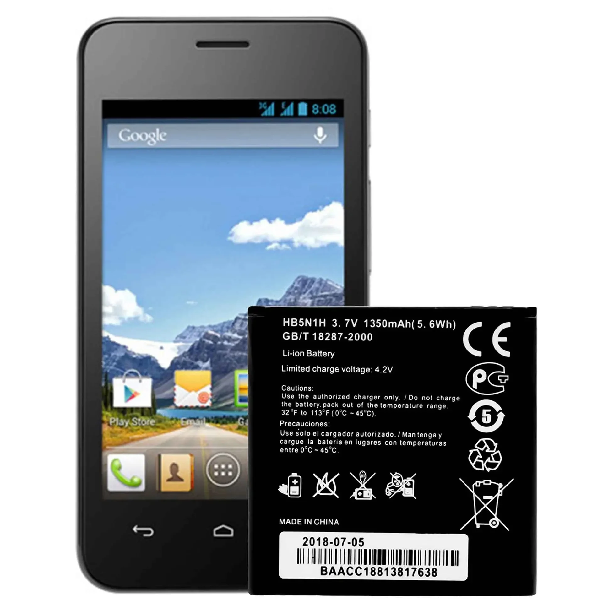 Высококачественная сменная батарея для мобильного телефона HUAWEI Ascend G300 Y330 HB5N1H 1350