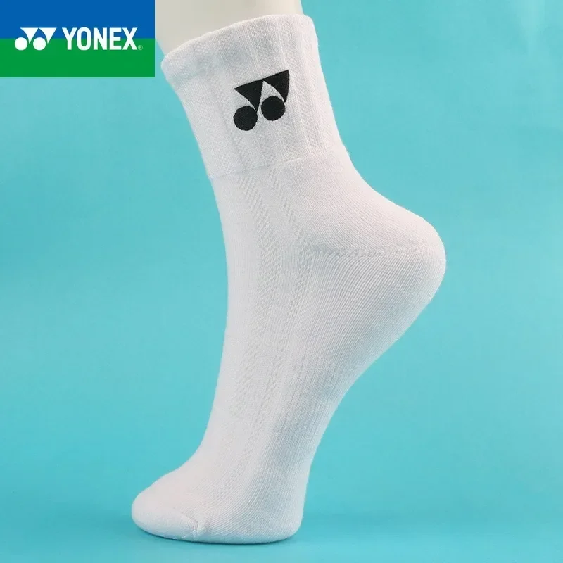 YONEX 2024 новые мужские однотонные толстые спортивные носки впитывающие пот и