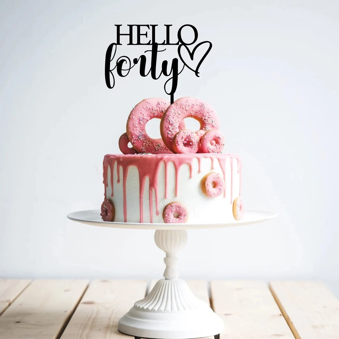 Hello Forty Birthday Cake Topper - 40th Birthday Party - Birthday Decorations