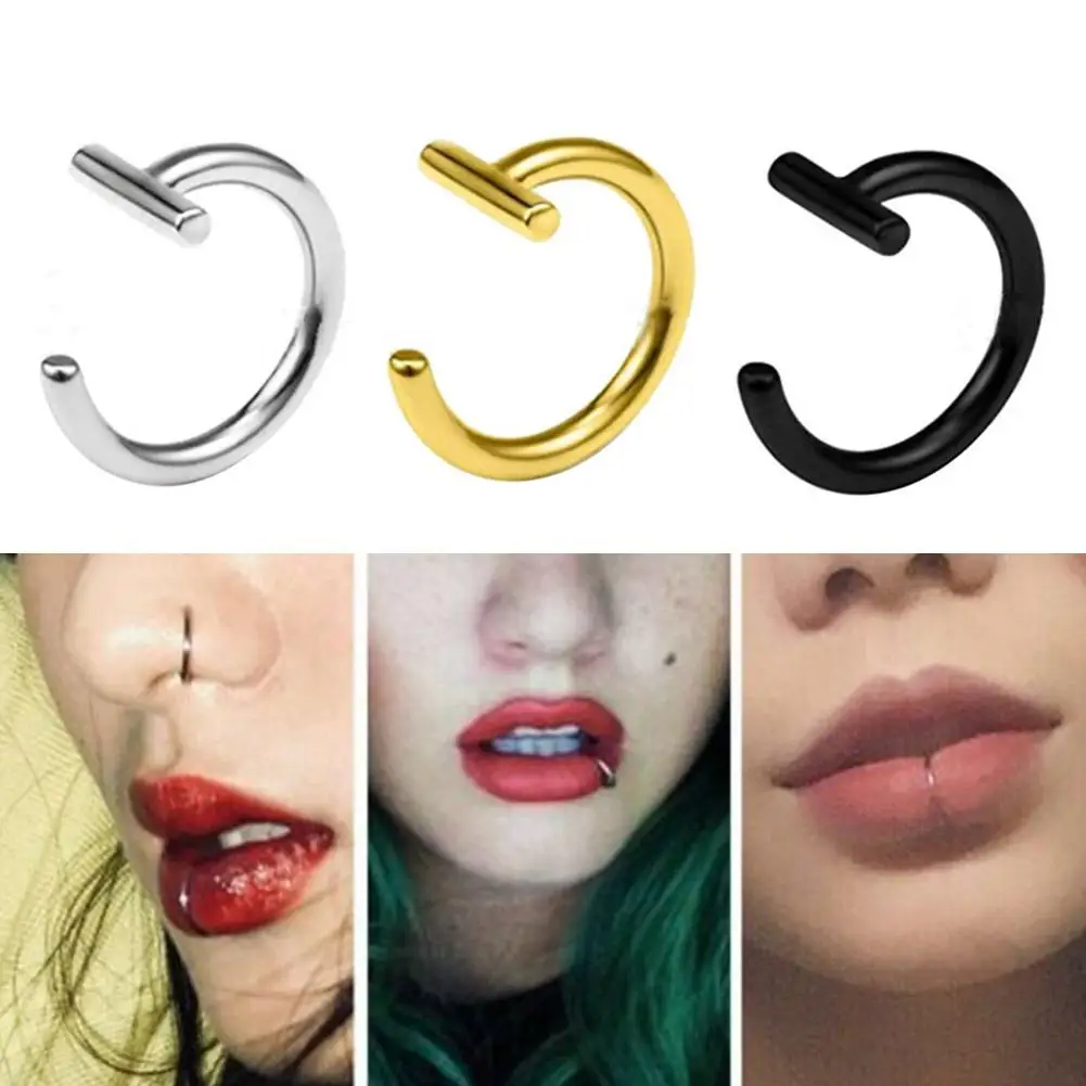 

Ladies Lip Rings Medical Titanium Steel Nasal Hoop Gift Cute Nose Personality Women Jewelry Accessories No-punch Y8Y1