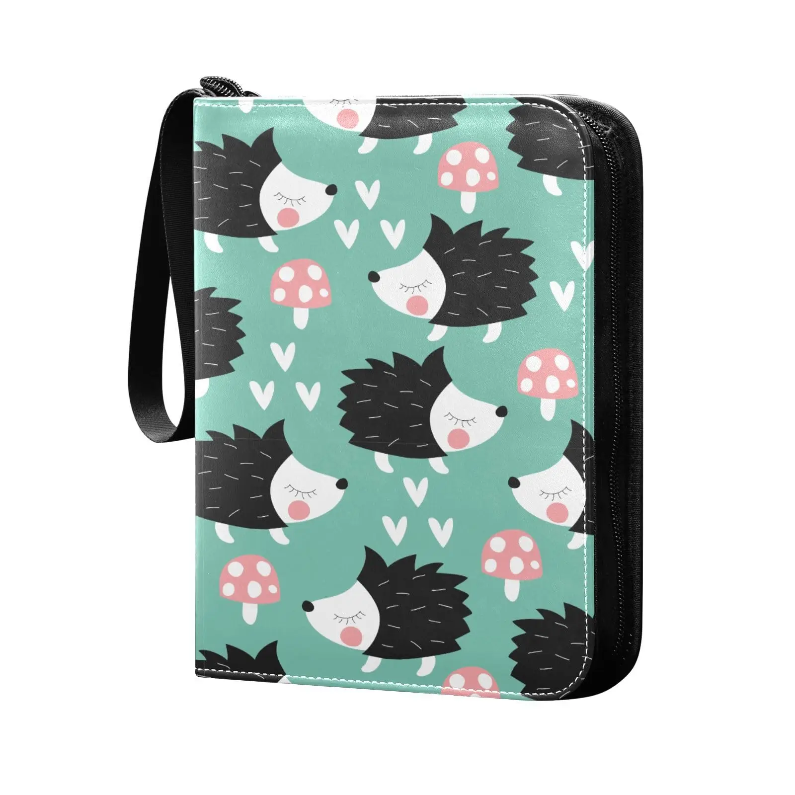 Зеленые ежики гриб 4 кармана переплет для карт 400 двухсторонний карманный альбом