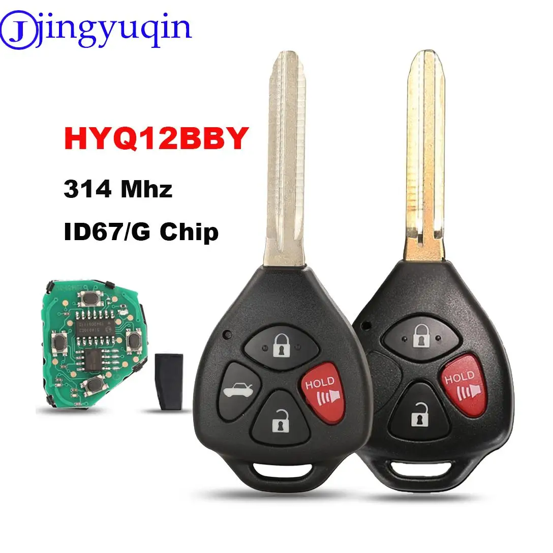 jingyuqin HyQ12BBY 314.4 Mhz ID67 3/4 Buttons Car Remote Key for Toyota Camry Avalon Corolla Matrix RAV4 Yaris Venza tC/xA/xB/xC