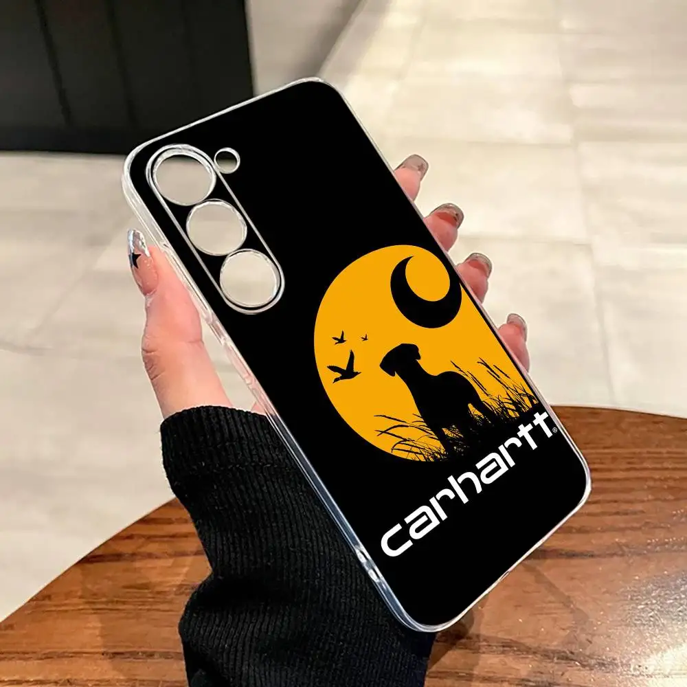 Фото Подарочный чехол для телефона C-Carhartt V-Vintage Logo для Samsung A10,12,20,21S,30,31,40,50,51,52,70,71, прозрачный чехол №2
