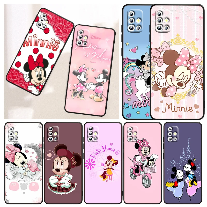

Disney LOve Minnie Mouse For Samsung Galaxy A72 A52 A53 A42 A33 A32 A03S A02S A02 Lite A22 A13 A12 5G Capa Black Phone Case