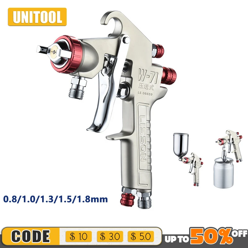 

Professional W71 Spray Guns 1.0/1.3/1.5/1.8mm Sprayer Paint Airbrush Mini Spray Gun Painting Car Aerograph Tool