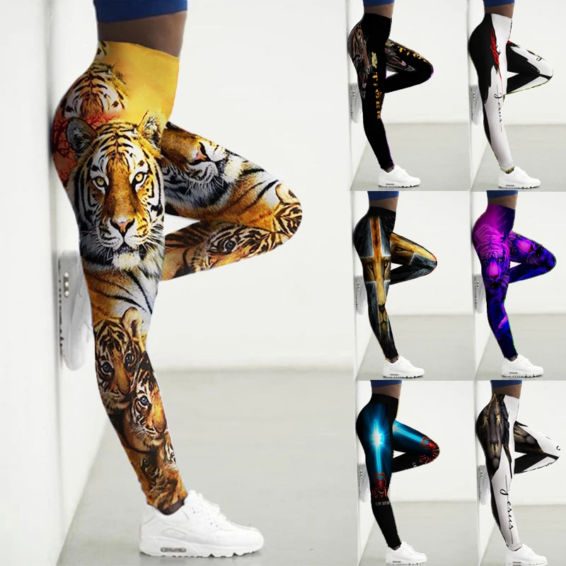 

Leggings Women High Waist 3D Tiger Printing Yoga Pants Tights Gym Clothing Animals Workout Legging Fitness Leggins Ladies Legins