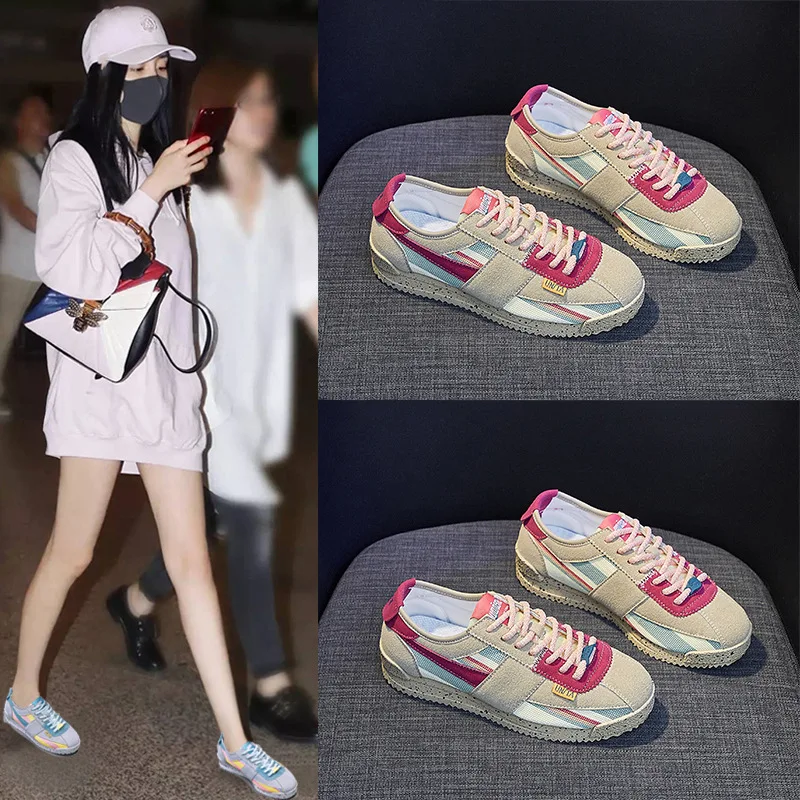 

2022 Autumn New Breathable Women's Vulcanize Shoes Fashion Sneakers Female Casual Lace-up Flats Shoes Woman Dropshipping
