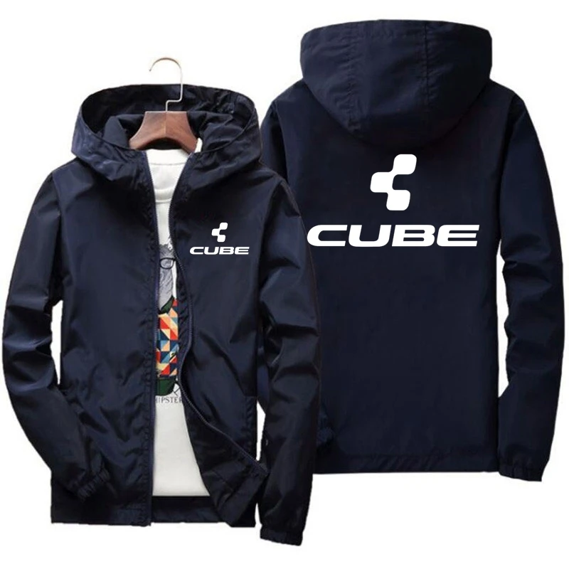 2022 latest letter Print men's spring and autumn zipper casual hooded bomber jacket Cube fashion windbreaker