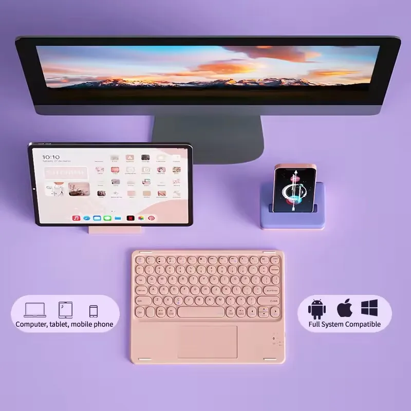 Фото Беспроводная Bluetooth-клавиатура с тачпадом для iPad 11th 2025 11 дюймов A16 Air 13 11 M3 Pro IOS Android Windows Планшет Клавиатура №3