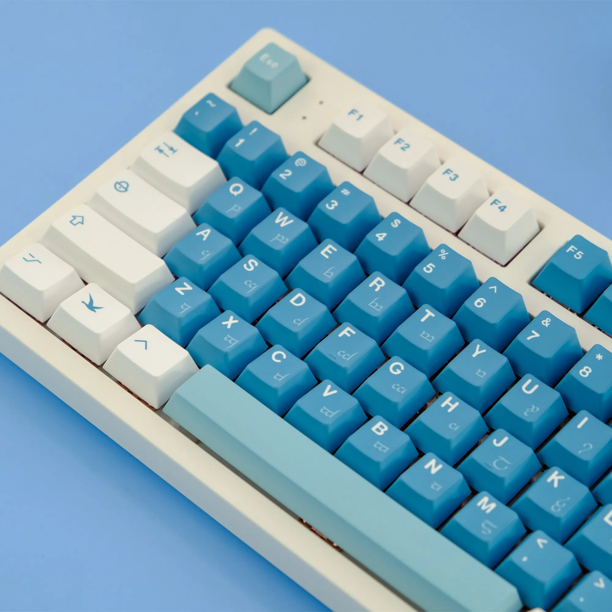 

Cherry Profile PBT Keycaps Sea Fog Dye Sub Keycap English For Link65 Tester 68 Mx Switch DIY Custom Gaming Mechanical Keyboard