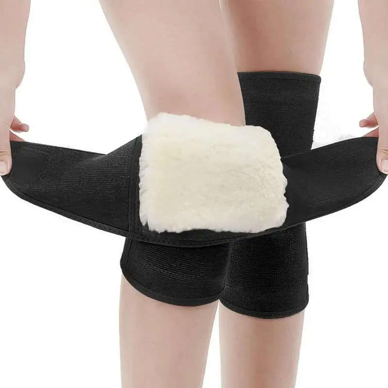 

Cashmere Knee Sleeve Thicken Wool Knee Brace Lamb Fleece Knee Sleeves Kneepads Muscle Joint Care Knee Support Breathable Soft
