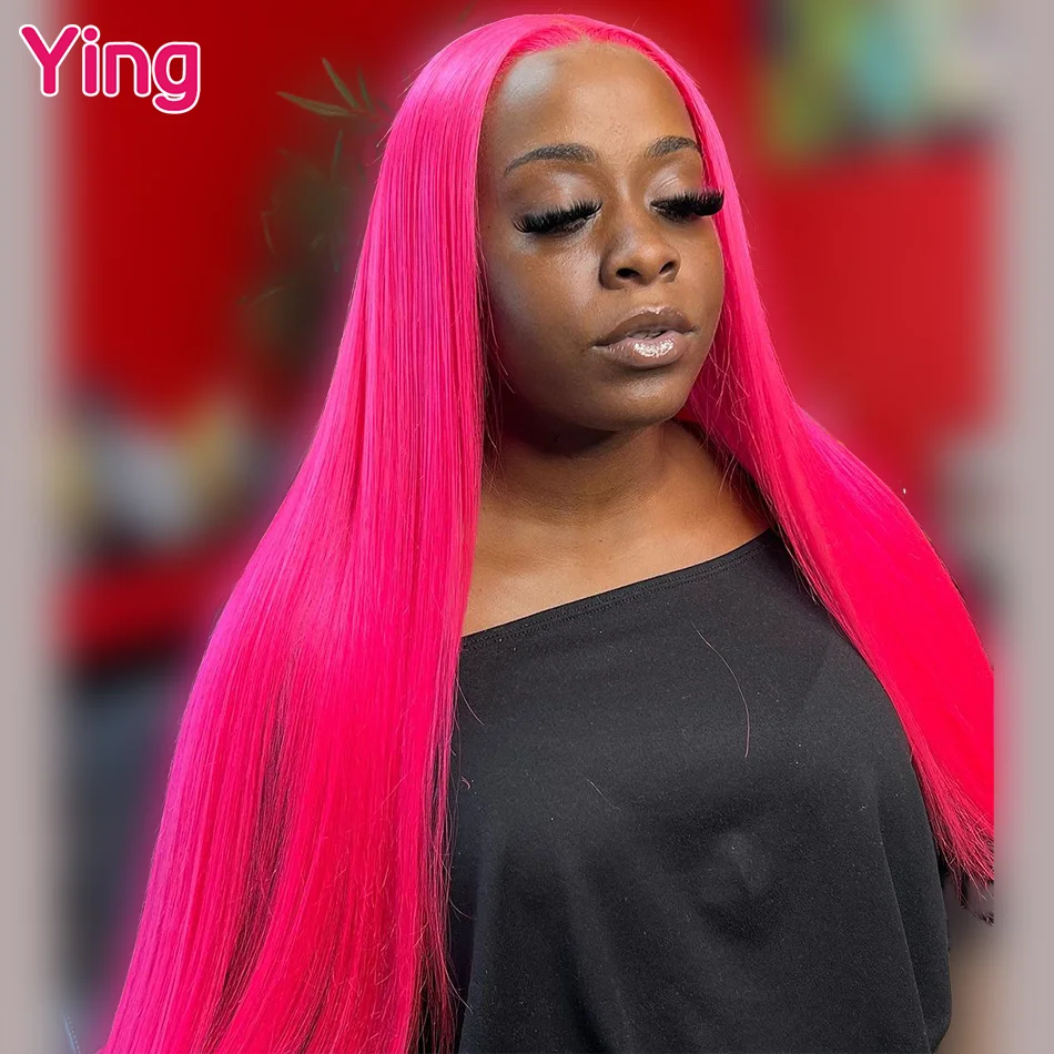 

Ying 180% Neon Pink Bone Straight 13x6 Lace Front Wigs Pre Plucked With Baby Hair 4x4 Brazilian 613 Blonde 5x5 Lace Frontal Wigs