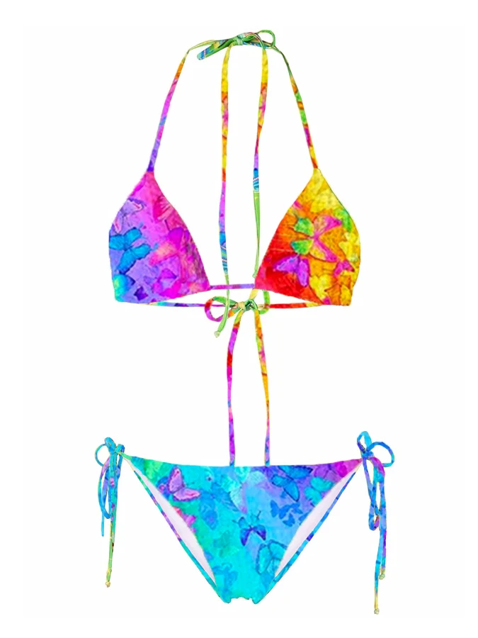 

Слитные купальники с принтом бабочки и накидка