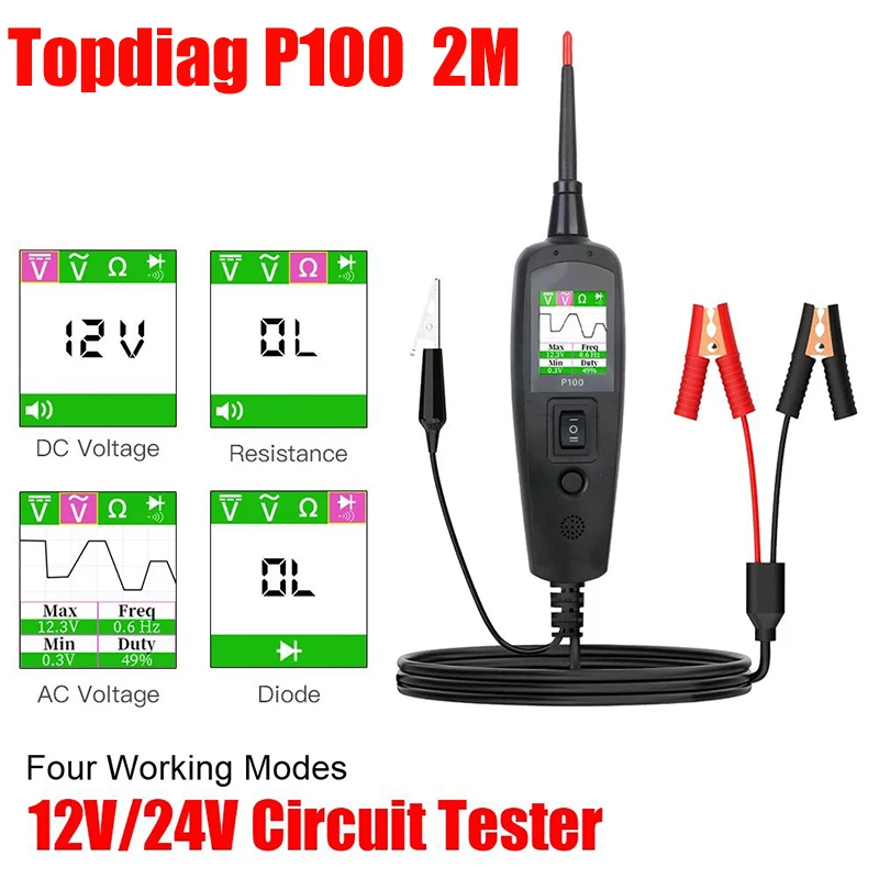 P100 2 м 24 В 12 зонд ручка автомобильный тестер устойчивый к напряжению тестовый