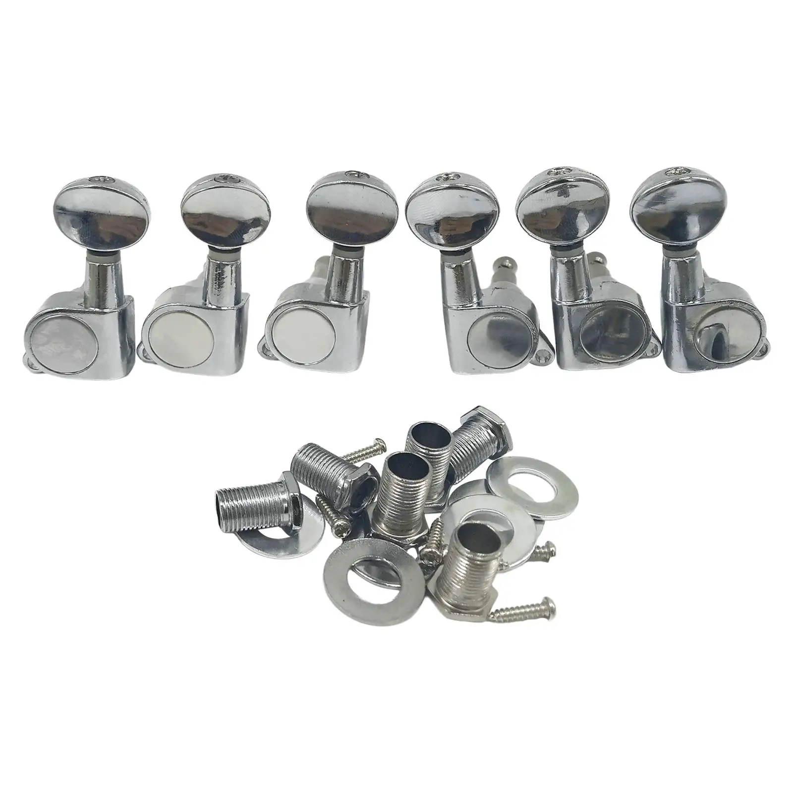 

6Pcs Guitar Tuning Peg Tuner with Nuts Gaskets for Electric Guitar Parts