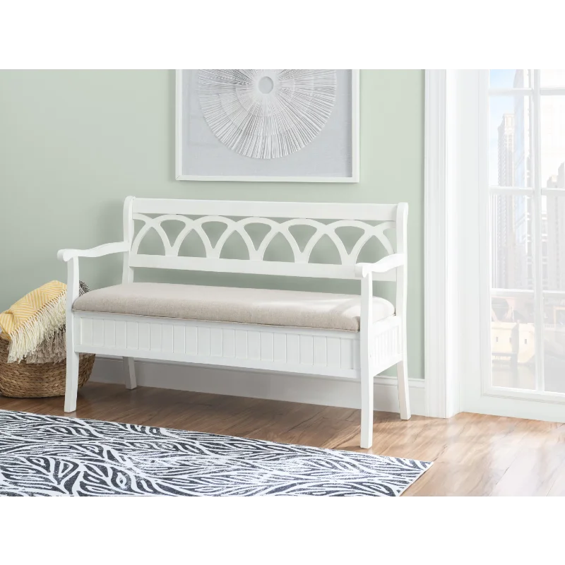 

Elliana Storage Bench, White