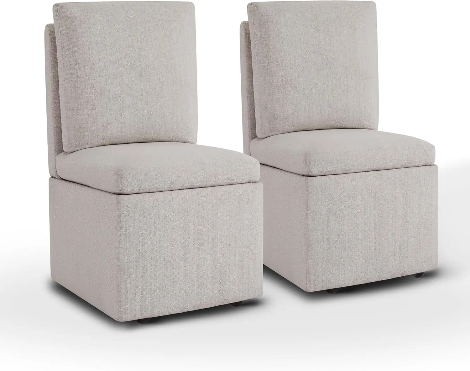 Мягкий обеденный стул с роликами без подлокотников современный дизайн на