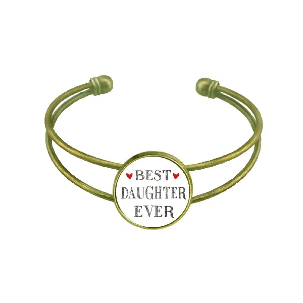 

Лучший браслет с сердечками для дочери, Ювелирное Украшение с открытыми манжетами в стиле ретро