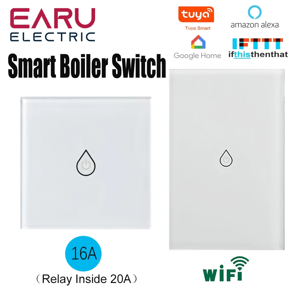

EU US WiFi Smart Timer Panel Wall Boiler Water Heater Wall Touch Switch Smart Life Tuya Voice Remote Control Alexa Google Home
