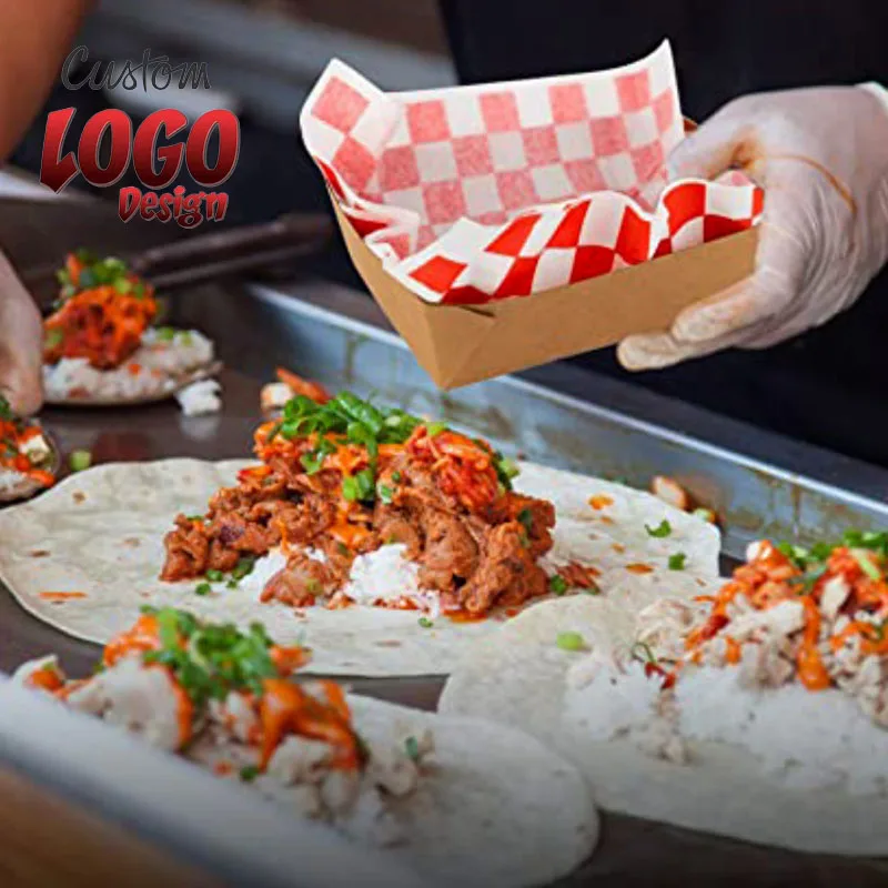 Логотип под заказ гамбургеры Крафтовая смазка многоразовый Пергамент Для