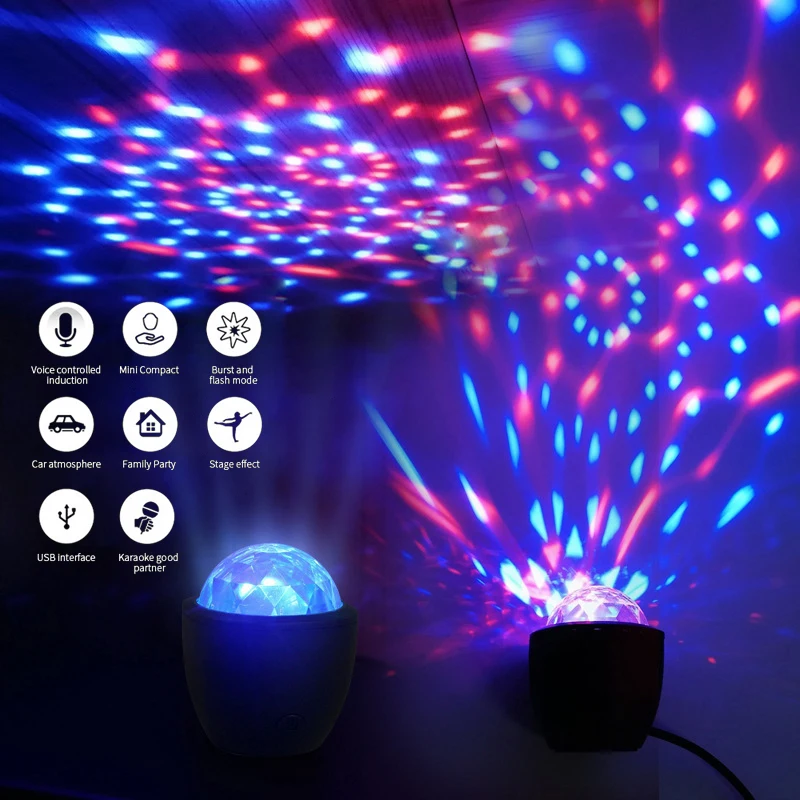 RGB диско светильник Bluetooth динамик Chramatic Хрустальный волшебный шар вечерние USB