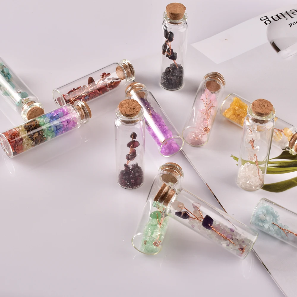 Стеклянная бутылка для желаний из натурального хрусталя лечебный камень