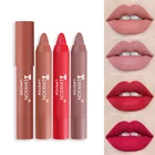 Бархатная матовая помада-карандаш, 12 цветов, водостойкая стойкая нюдовая помада, не липкий бальзам для губ, прочный коричневый макияж, тинт для губ