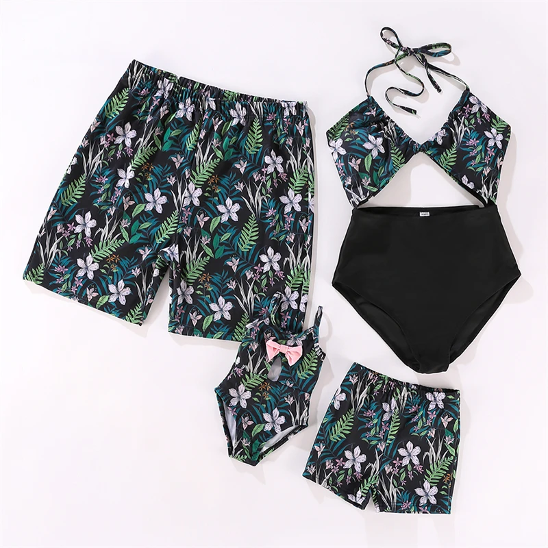 

Семейная Женская одежда, Цельный купальник для мамы и дочки, сексуальное бикини с принтом для мамы и дочки, пляжные шорты для Отца и Сына, новинка 2023