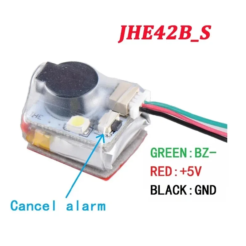 Фото JHEMCU JHE42B/ JHE42B_S Finder 5V Громкий зуммер-трекер с LED-индикацией, супергромкий зуммер-сигнализация 110 дБ для FPV-дронов №4
