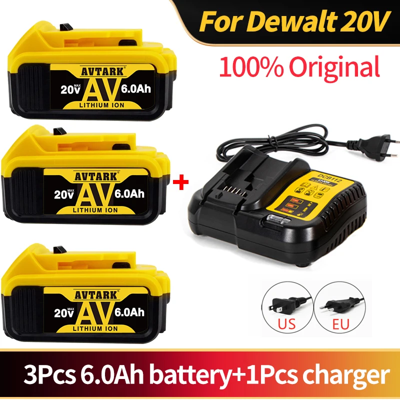 

20V 6Ah MAX XR for dewalt Battery accessories Power Tool for DeWalt DCB184 DCB181 DCB182 DCB200 DCD DCG DCS Serie18Volt Battery