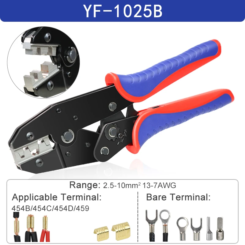

454/453/459 медная Пряжка OT/UT открытый нос Клещи Обжимные Щипцы YF-605B/1025B 20-7AWG обжимные электрики инструменты YEFYM