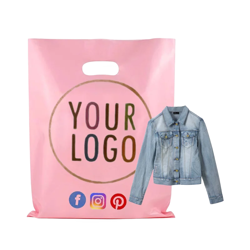 

Plastic Merchandise Bag for Small Business Plastic Shopping Bag with Handle Die Cut Retail Gift Package
