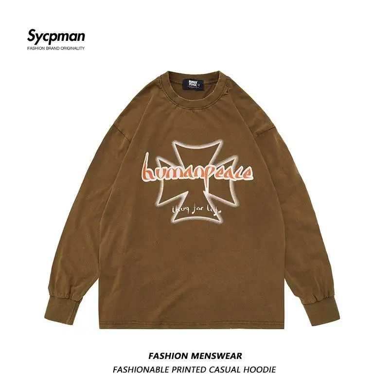 

American Fashion Men and Women Lovers 2022 Autumn New Alphabet Print Oversize Casual Sweater