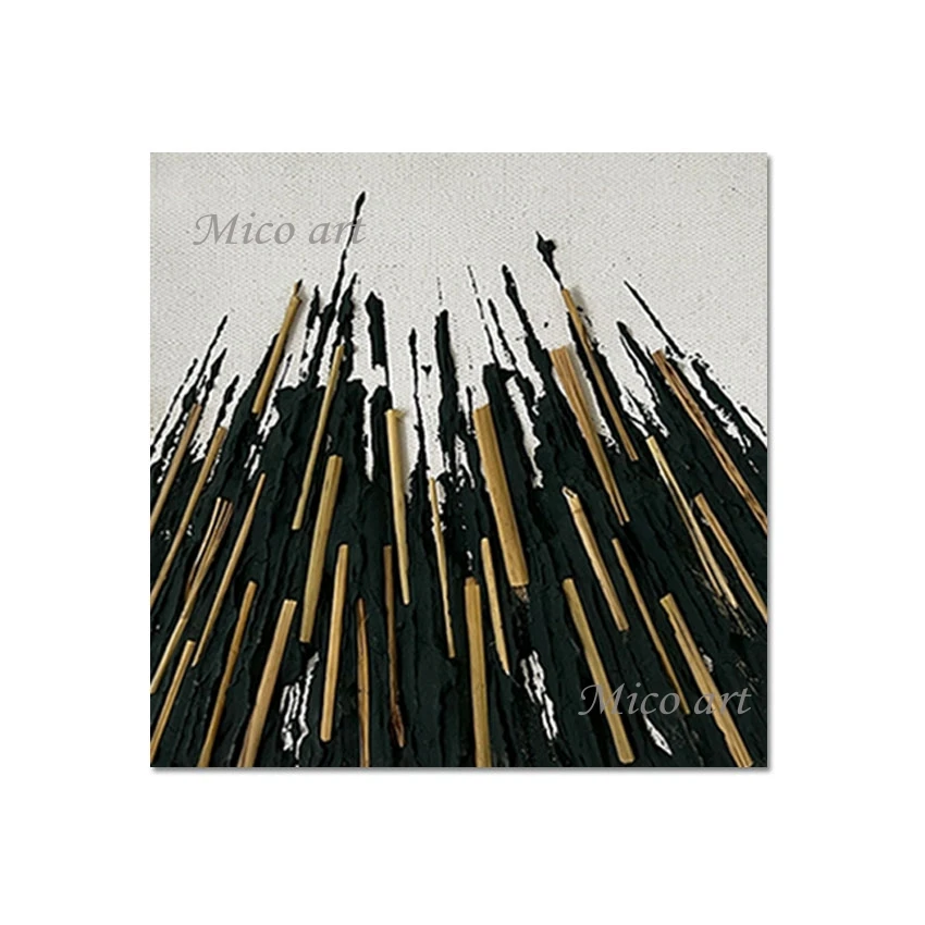 

Handmade Black Acrylic Panel Set Modern Wall OIl Paintings Large No Frame Texture Abstract Canvas Artwork Decorative
