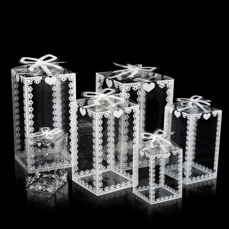 Wedding/birthday Valentine Favor Box Cake Packaging Chocolate Candy Dragee Party Event Transparent Gift Box