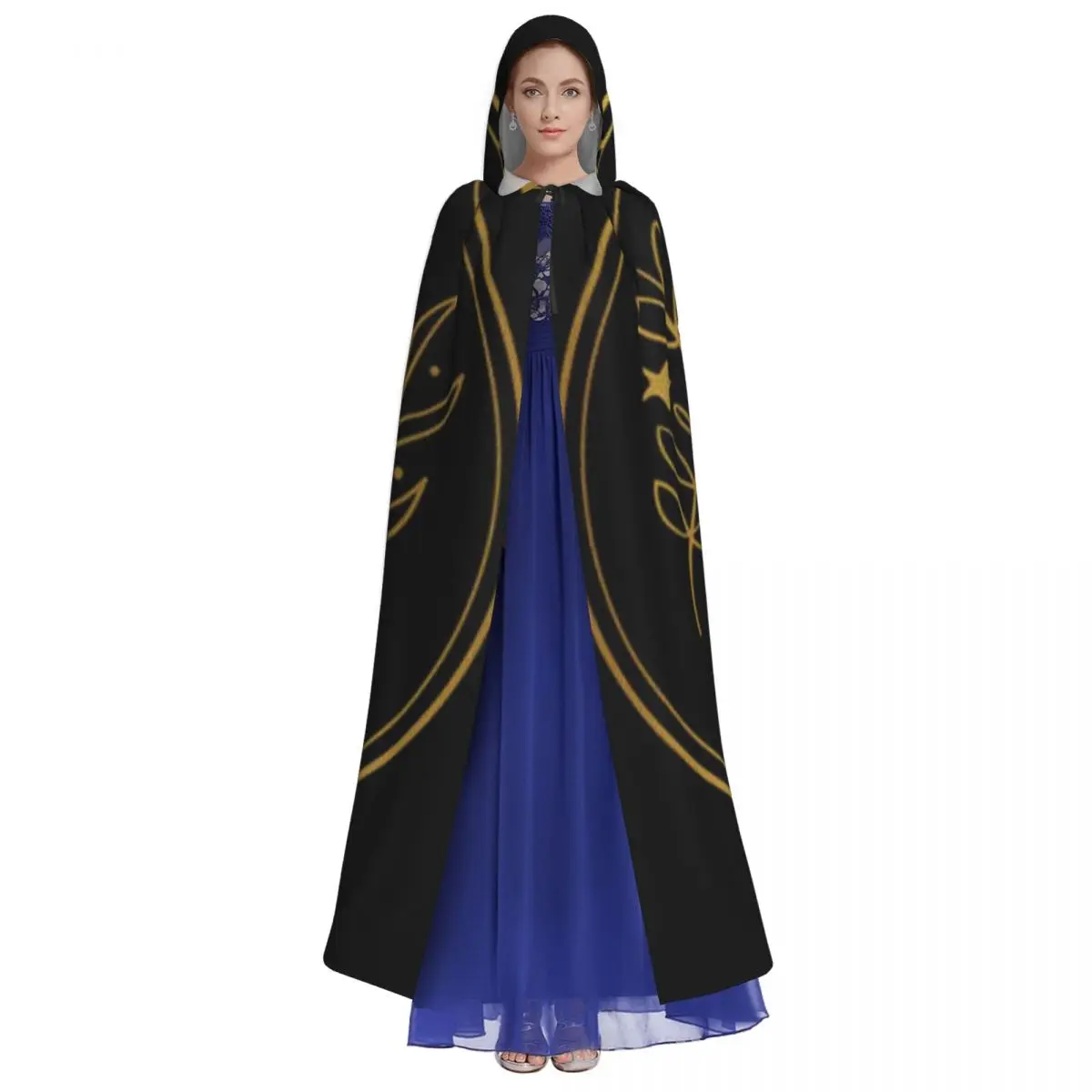 Длинная накидка-плащ женская накидка с капюшоном в виде карты Таро пальто