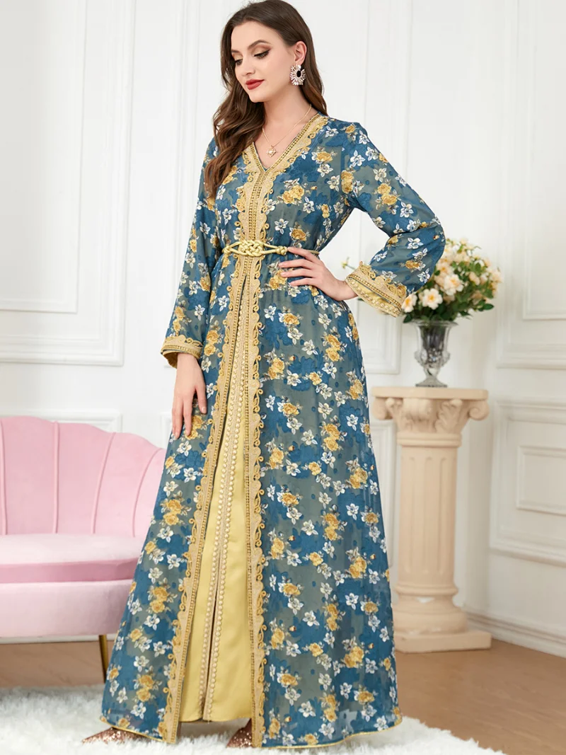 Abaya Dubai Arabic Muslim Dress Luxury Ramadan Kaftan Kimono Robe Women Caftan Marocain Evening Party Dresses 2023 Abayas Femme