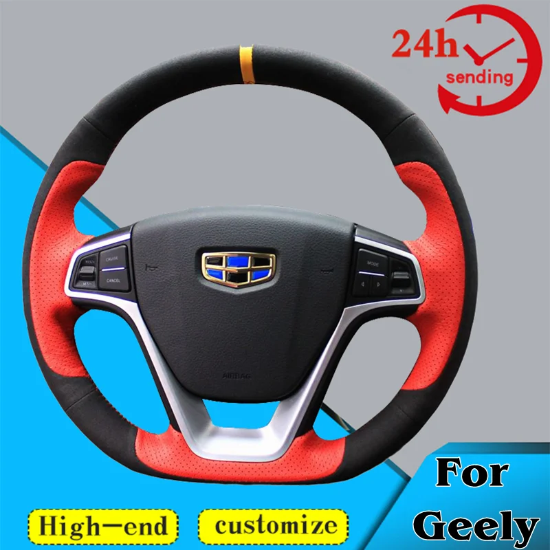 

Custom DIY Car Steering Wheel Braid Cover 100% Fit For Geely EMGRAND GT 2015 2016 2017 Auto Interior Accessories Steering Wrap