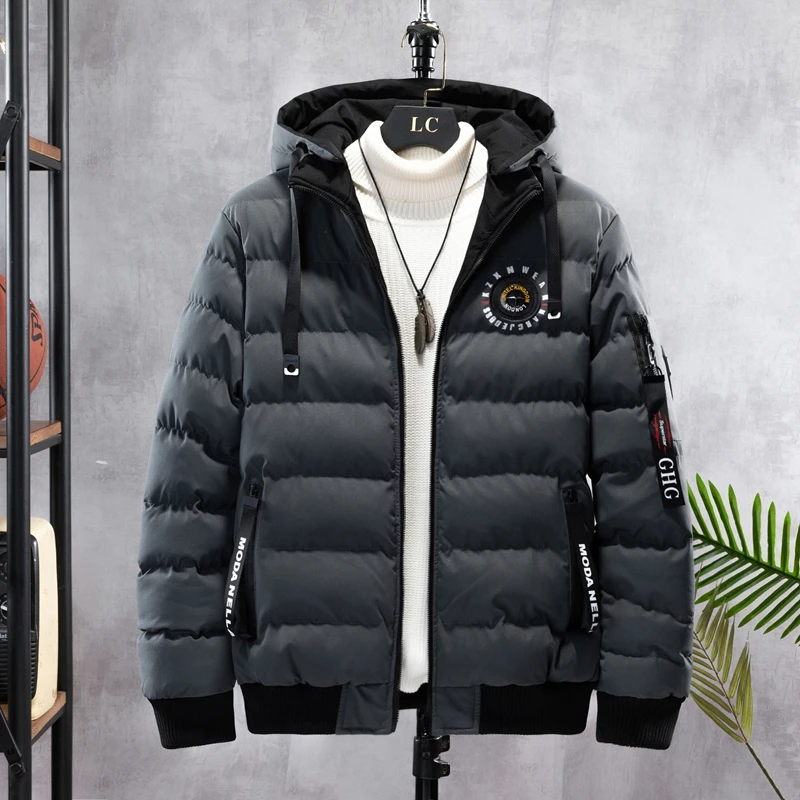 Winter double-sided men's cotton jacket warm cotton jacket detachable hat cotton jacket jacket casual warm fashion