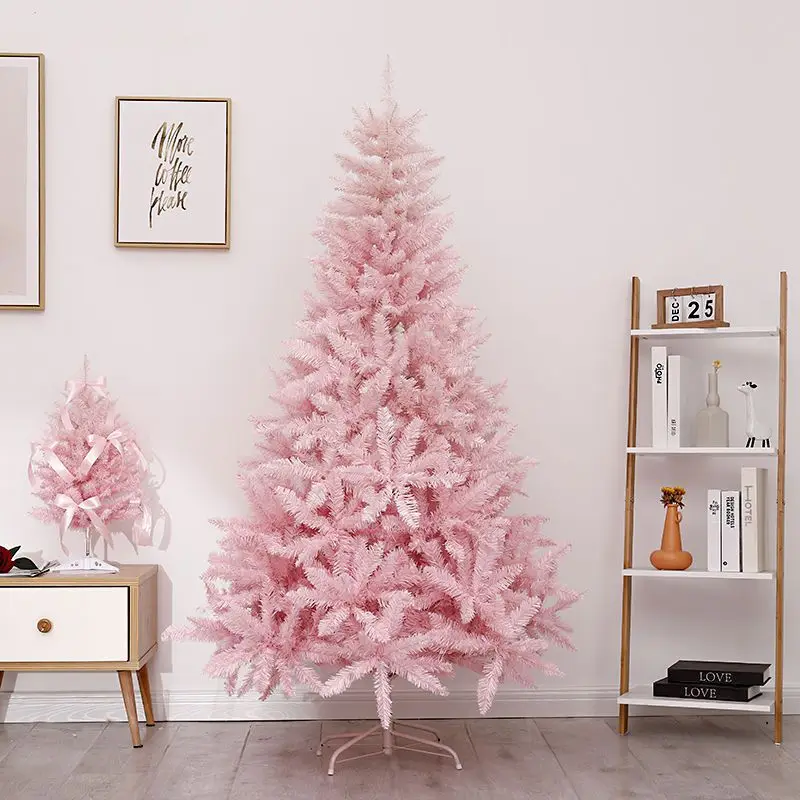 

1,5-2,1 м розовая Рождественская елка, большие украшения, украшения для дома и улицы с железной подставкой, держатель для детской рождественской елки, декор Вечерние