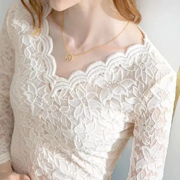 

Женская футболка с вышивкой, Повседневная облегающая однотонная Базовая футболка с длинным рукавом, модель A644 на весну и осень, 2022