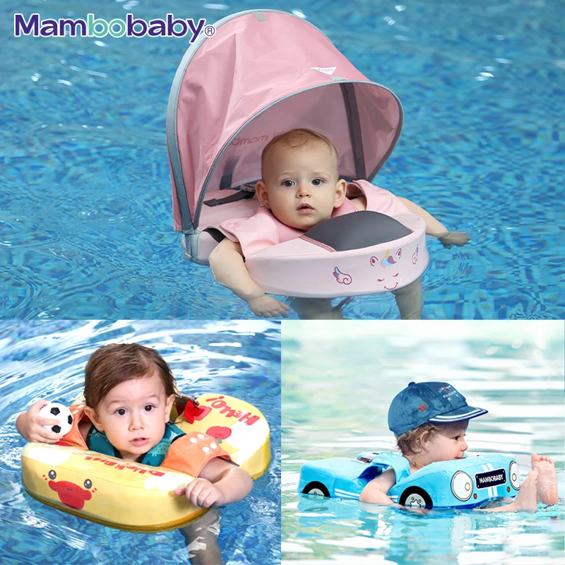 Mambobaby VIP Dropshipping Non-Inflatable Baby  Floats with Canopy  Underarm Swimming  Floater Spa Buoy Trainer Suppliers