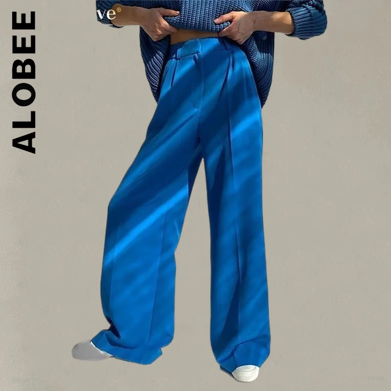 

Alobee Trousers New Women Pants Baggy Quality Loose Full Length Office Wear Pants Chic Sweatpants Casual Trendy Pants Female