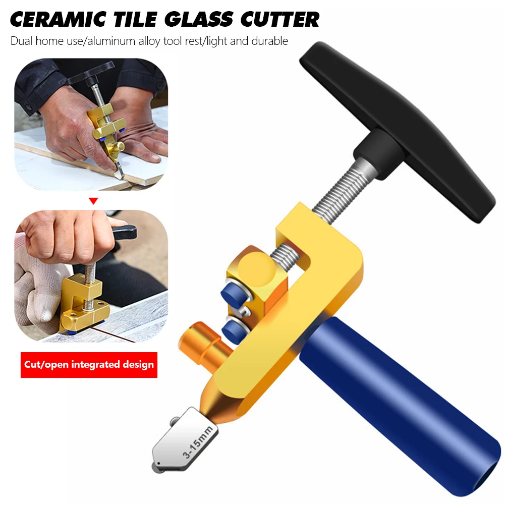 

2 in 1 Alloy Tile Glass Cutter Manual Tile Mirrors Glass Cutters Set Ceramic Tile Opener Tile Tools Glass Cutter Tool Multitools